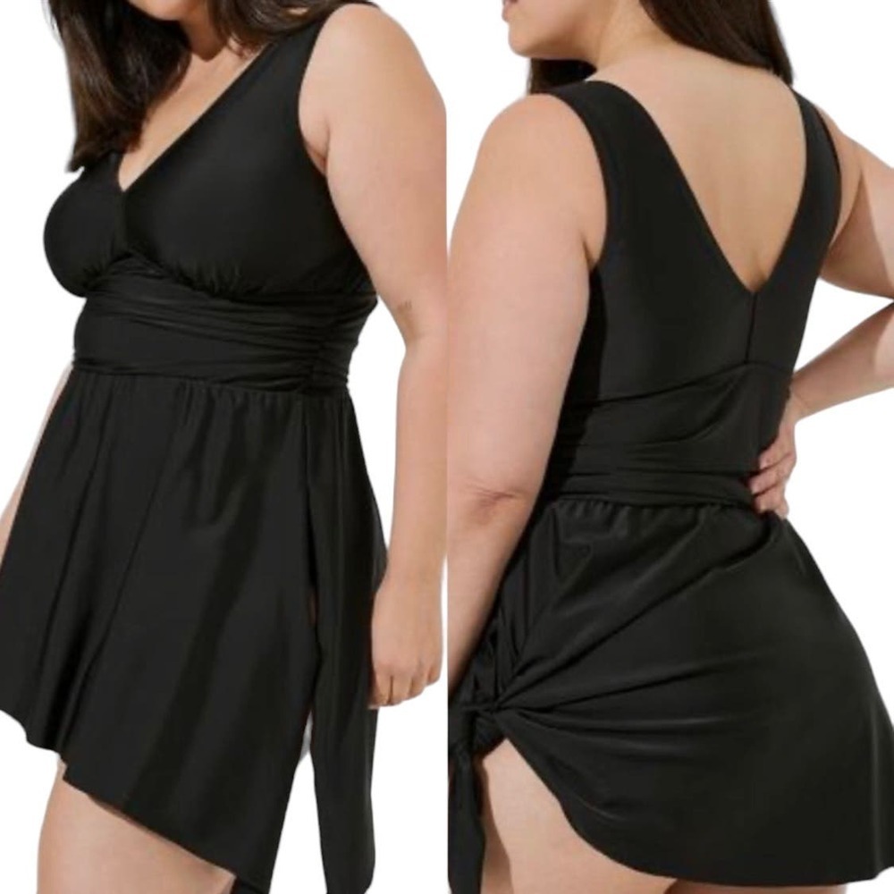 Torrid Swim Wireless Short Asymmetrical Swim Dress With Brief Plus Size 5